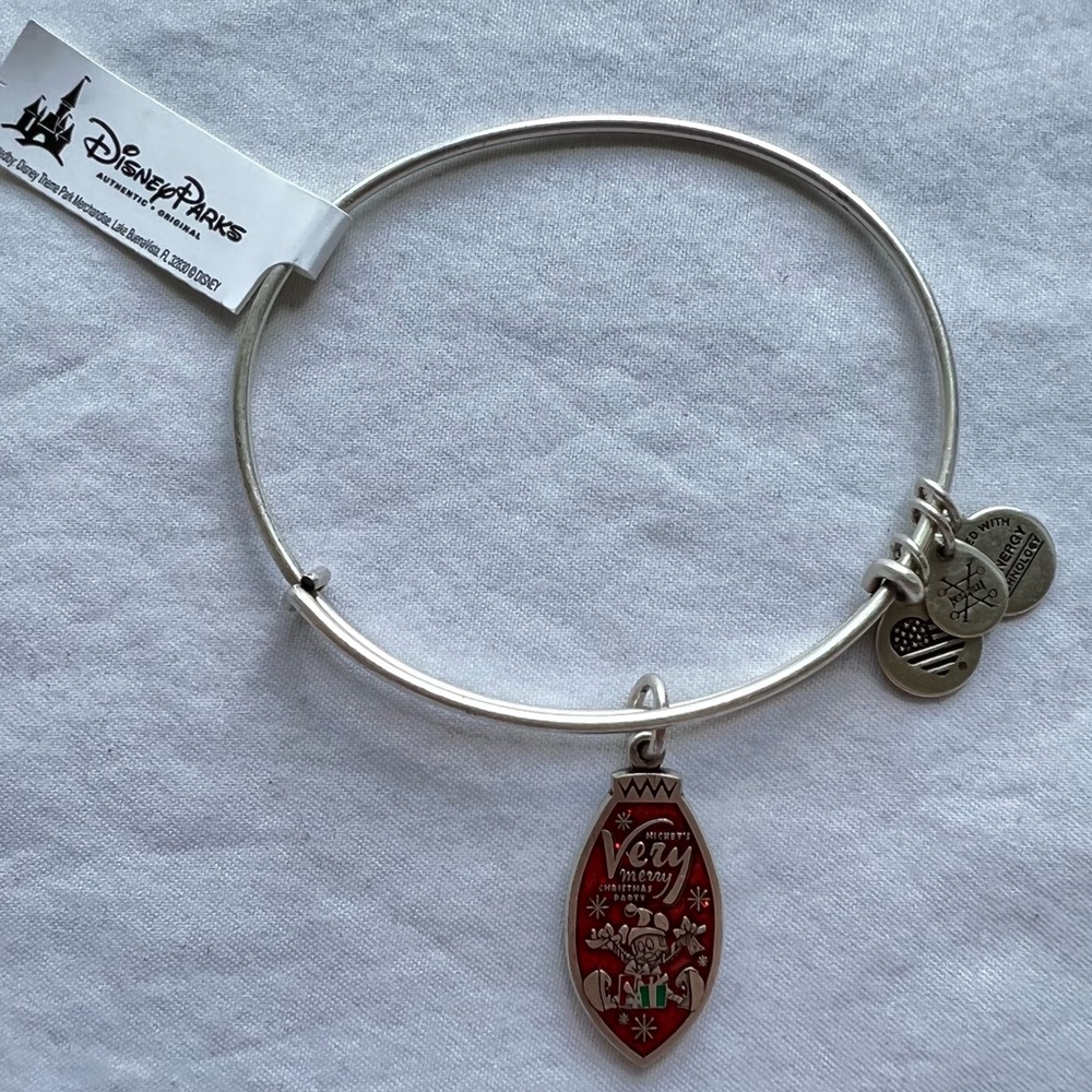 New Disney Alex and Ani Mickey's Very Merry Christmas Party Holiday Bracelet